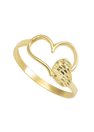 anillos corazon oro