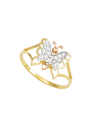 anillo de oro mariposa