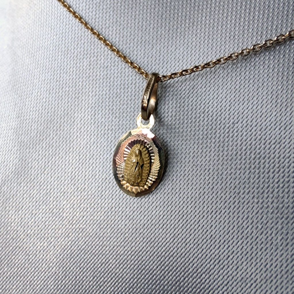 Cadena para Bautizo Virgen Guadalupe Oro 10k