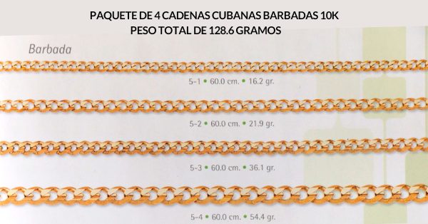 cadenas cubanas de oro