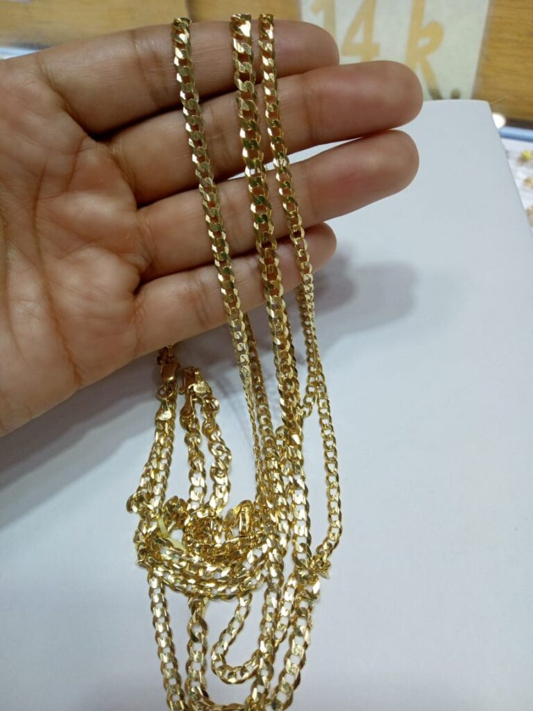 Set de 3 Cadenas Cubanas de Oro 14k