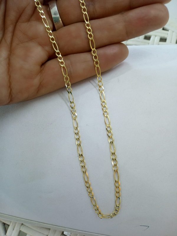 Cadena de oro diamantada tipo Cartier 50 cm largo 10k