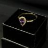 Anillo Halo, corte pera de oro - Imagen 3