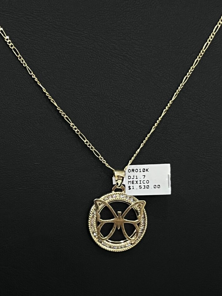 Cadena De oro estilo 3x1 Con dije de oro Logo de mariposa 10 Kilates 4.1 Gramos