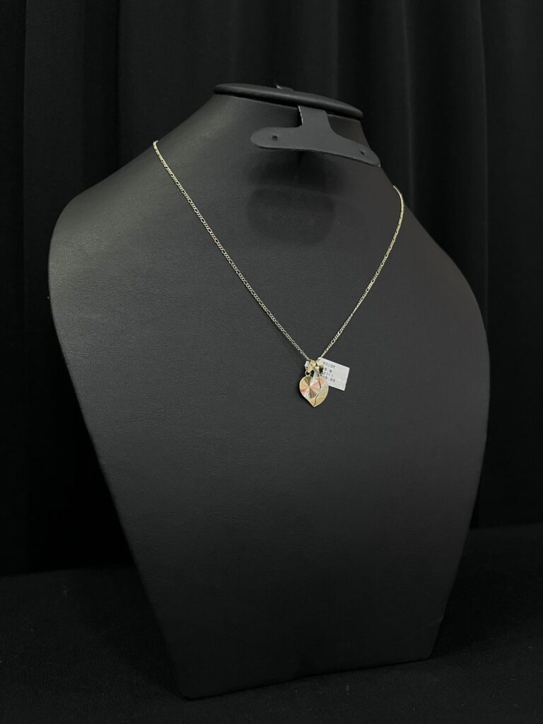 Cadena de oro tipo 3x1 con dije de 3 oros de corazon 10 Kilates
