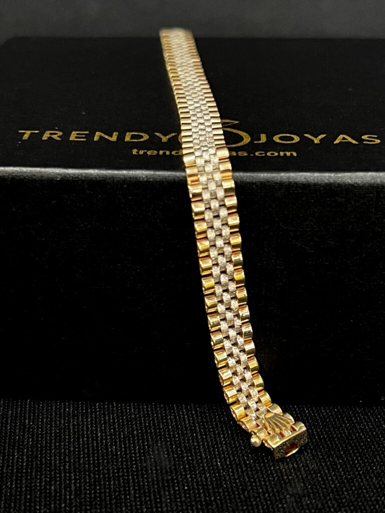 Pulso de oro 10k inspirado Rolex 15 gramos 21 cm largo y 8 mm ancho