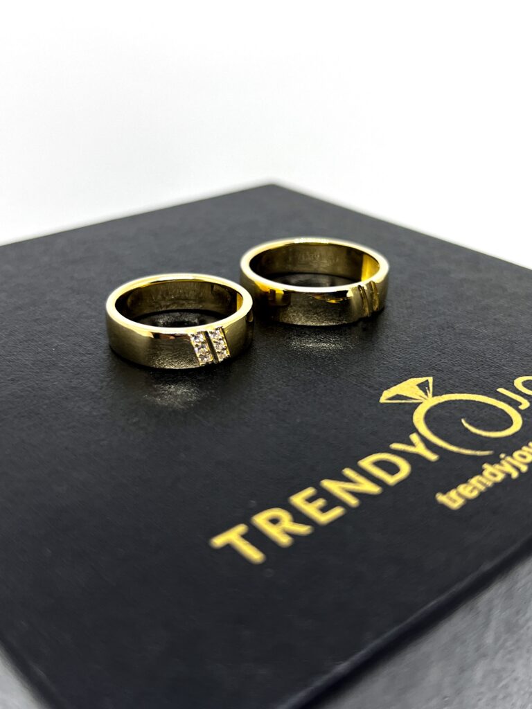 Argollas de matrimonio de oro 14k de diseño exclusivo