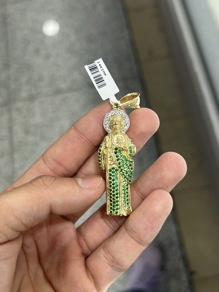 Dije de San Judas en Oro italiano 14k